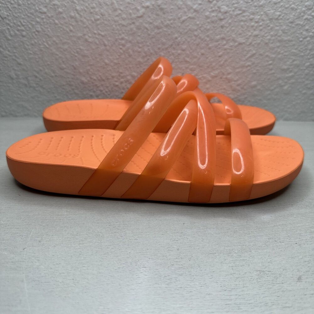 Crocs Splash Glossy Strappy Women's Size 8 Sandals in Neon Watermelon